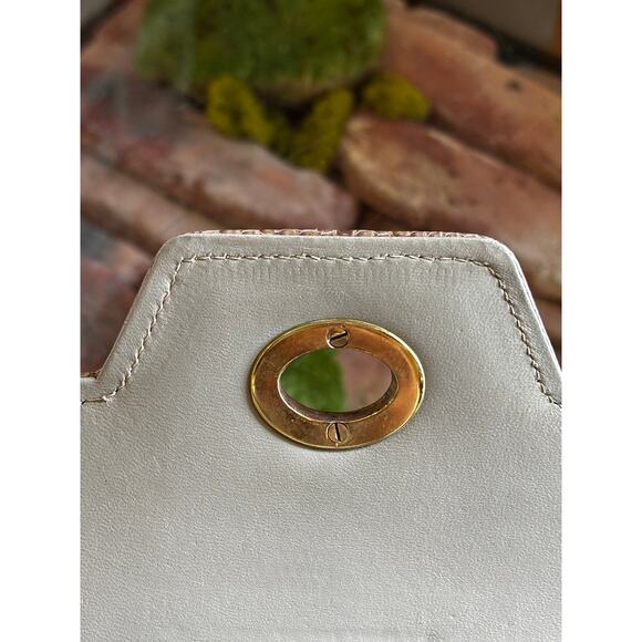 GUCCI Beige Vintage Lizard Embossed Satchel - Picture 9 of 13